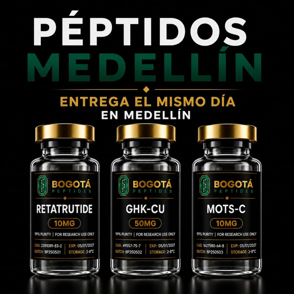 Péptidos Medellín entrega el mismo día en Medellín Colombia con Retatrutide GHK-CU y MOTS-C de Bogotá Peptides